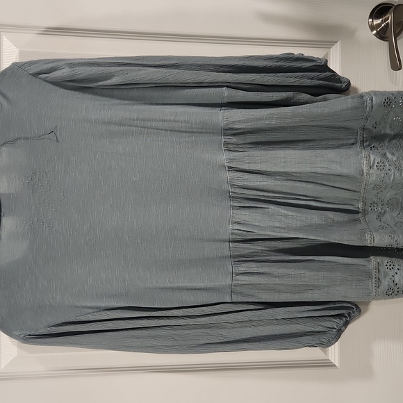 Knox Rose Dusty Teal Lace Detail Blouse - Picture 6 of 7